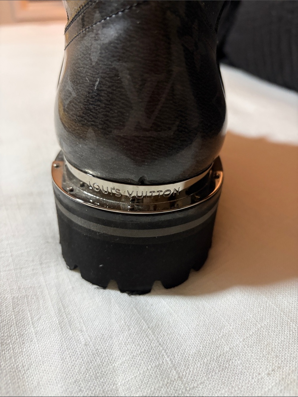 Louis Vuitton Black Monogram Alpine Lace-Up Boots - Picture 6 of 12